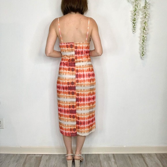 ZARA 90s y2k slip dress tie-dye midi orange celebutante 2733 - Picture 3 of 10